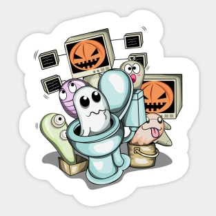 halloween skibidi toilet Sticker